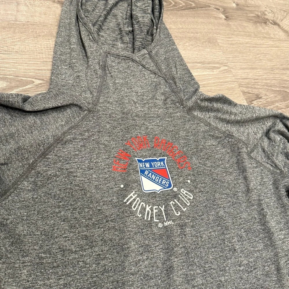 NHL New York Rangers Women's Gray Long Sleeve Hoodie Top Size Small - Picture 4 of 4